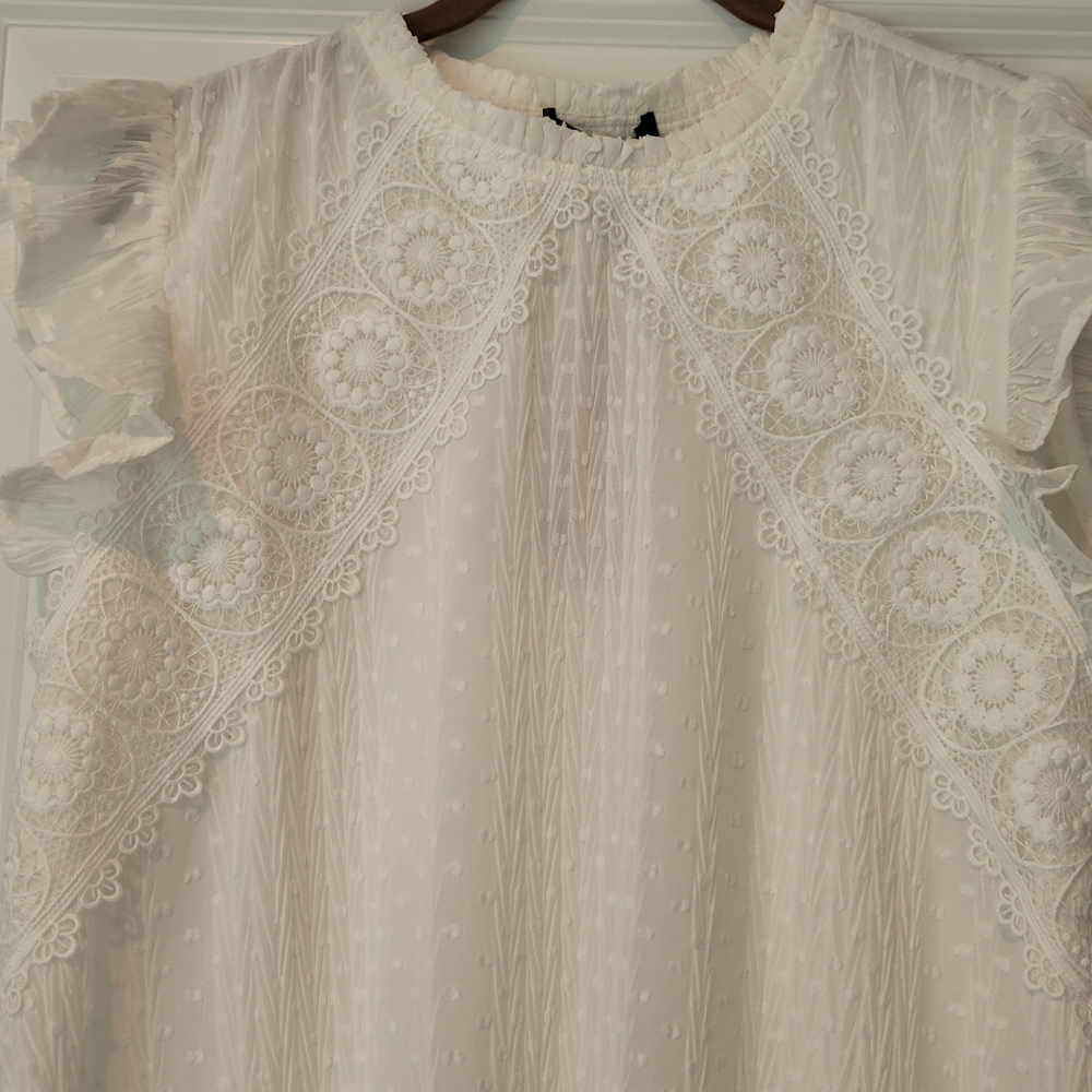 Strut and Bolt Lace Trim Swiss Dot top‎ - Picture 2 of 6